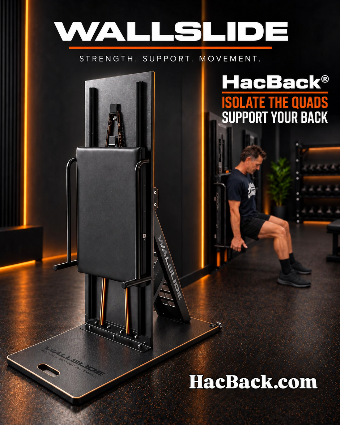 Rehab Progression Example for Supported Squats: HacBack Fitness.
